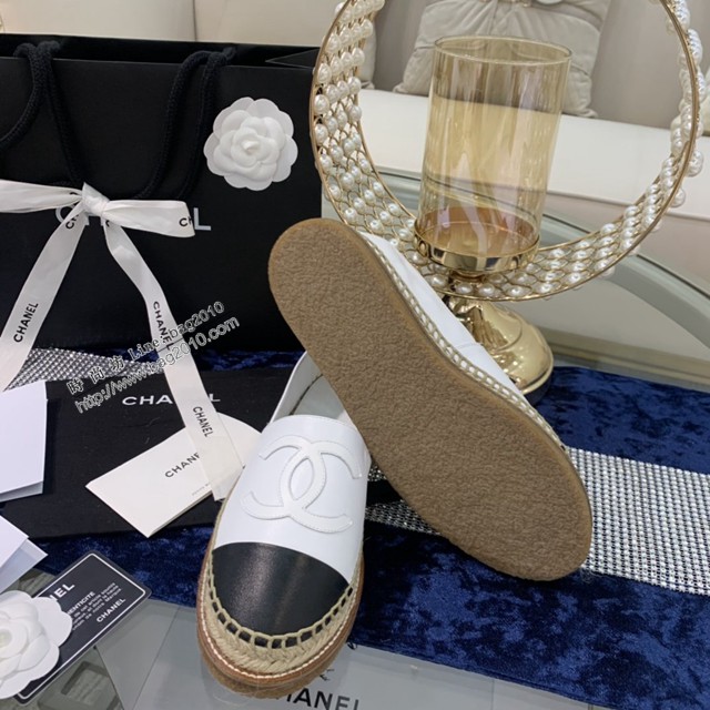 CHANEL頂級代購版漁夫鞋 香奈兒羊皮漁夫鞋草編鞋 dx3564